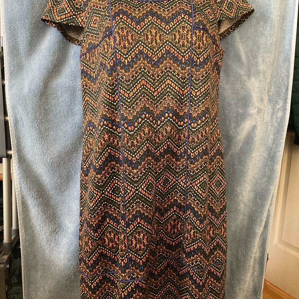 Marc New York Geometric Sheath Dress with Short Sleeves